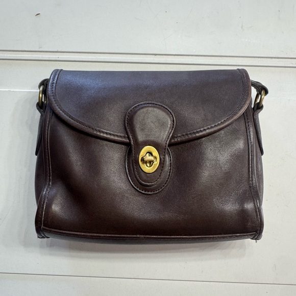 Coach Handbags - Coach Vintage Devon Mahogany Brown 9908 Crossbody Bag Purse Turnlock Leather